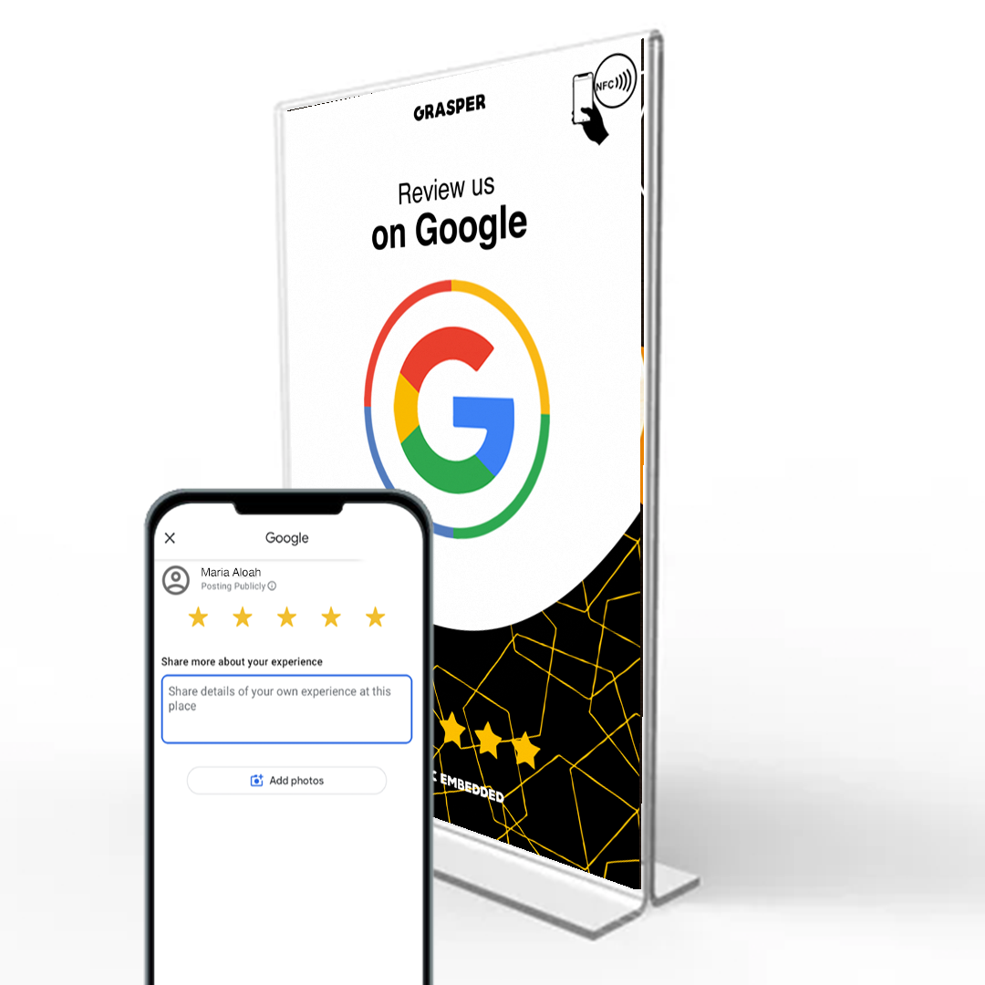 One Tap Review Table Sign